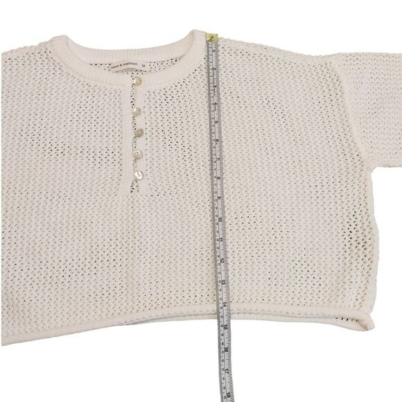 Moon & Madison Skirt Top Outfit Set Open Knit Crochet Cotton White Women Medium - Picture 12 of 14